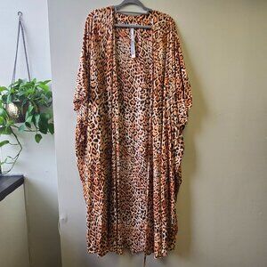 NWT Victorias Secret Swim Leopard Print Kimono Cover Up M/L